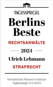 Tagesspiegel: Berlins Beste Rechtsanwälte 2024 — Ulrich Lehmann, Strafrecht